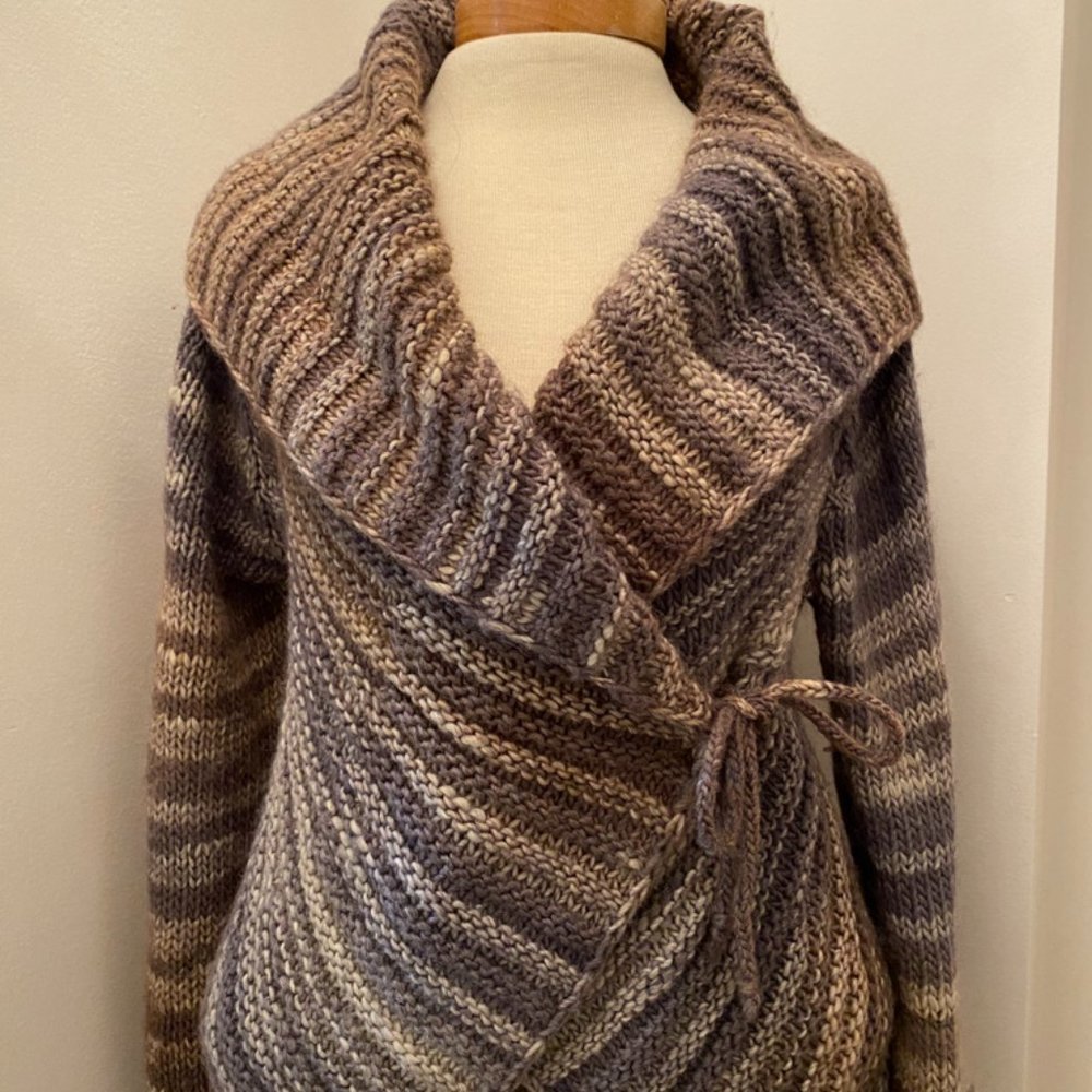 Shira Novelli Italian Large Shawl Cardigan Sweater